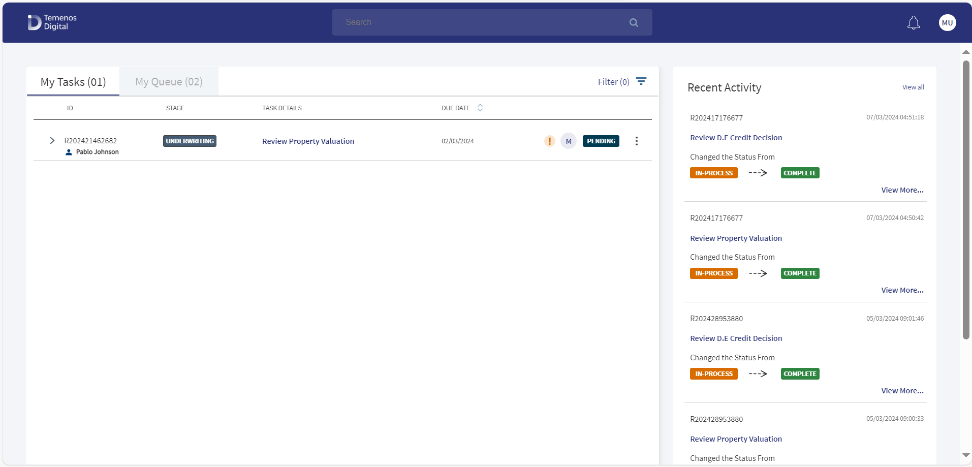 Underwriter Dashboard