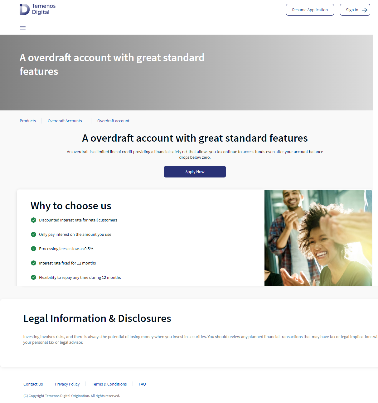 Overdraft Landing Screen Overdraft Landing Screen