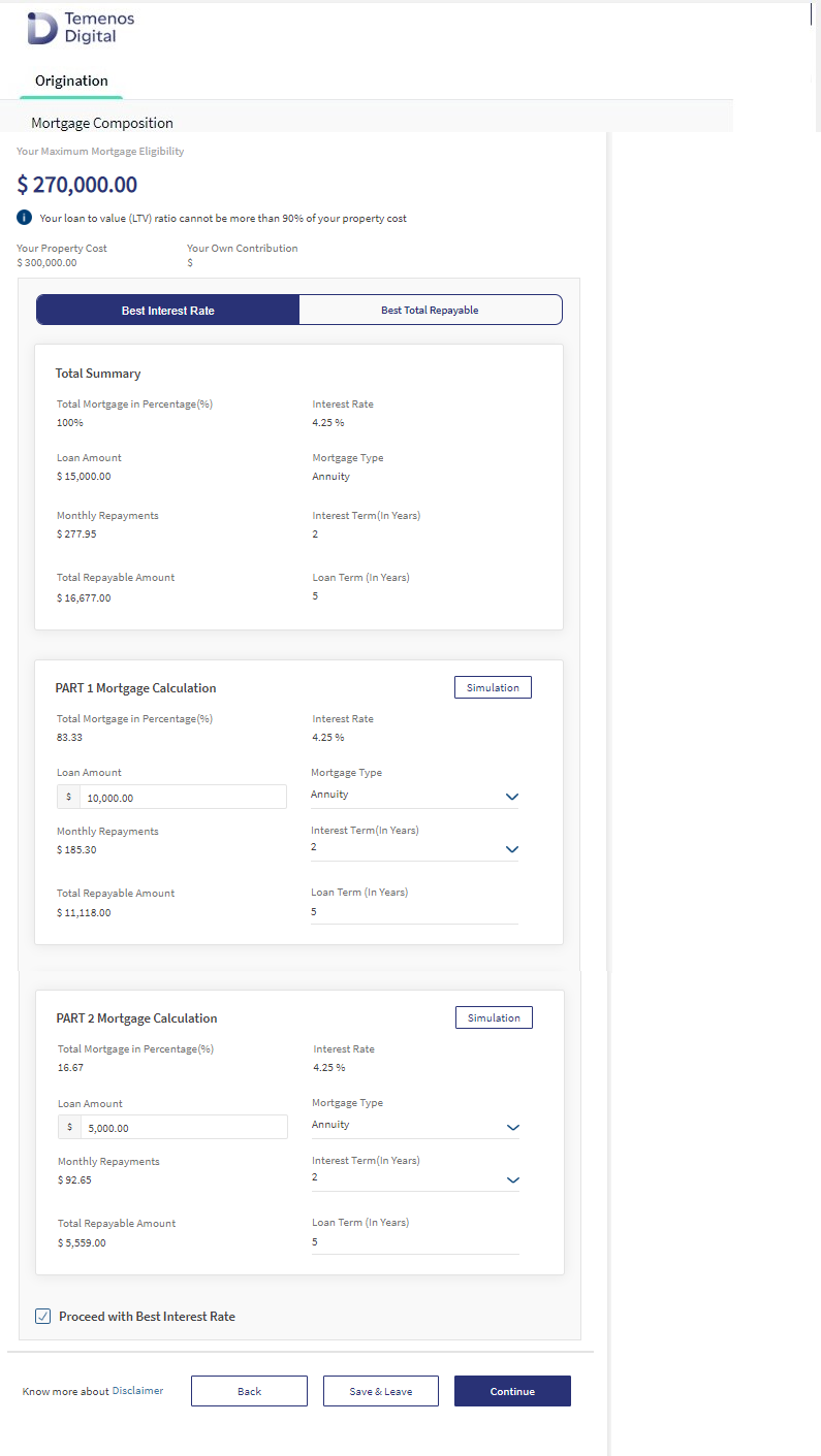 Mortgage Summary Mortgage Summary