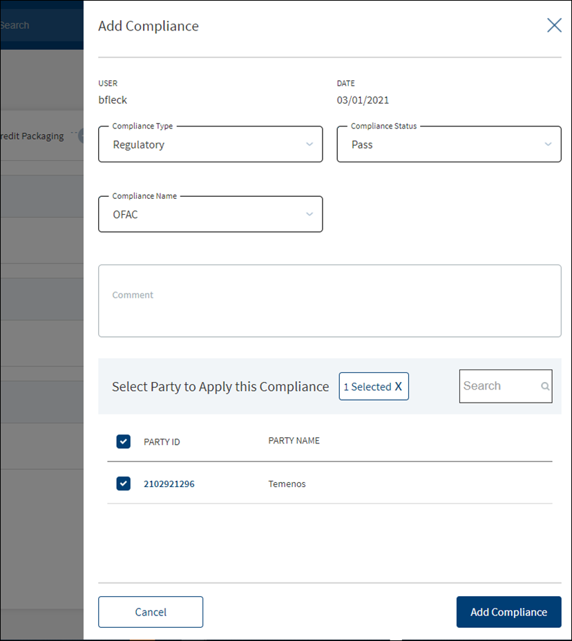 Add Compliance