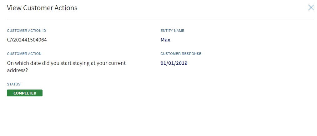 View Customer Action