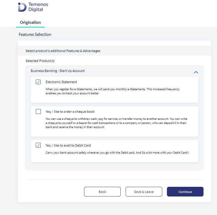 Current Account feature Selection 