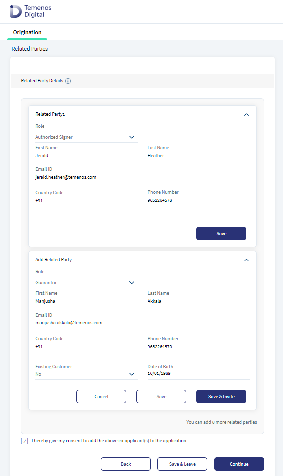 Add Related Parties