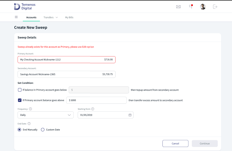 Error with Primary Account