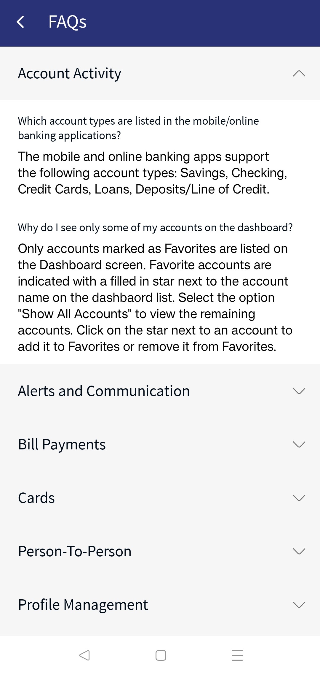 FAQ and Help Mobile Native