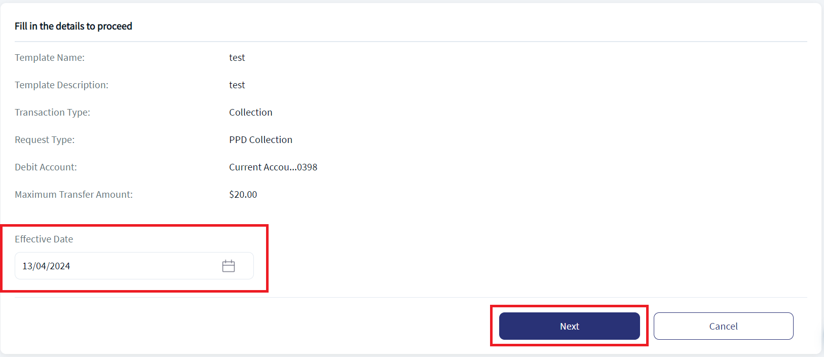 Create ACH Template