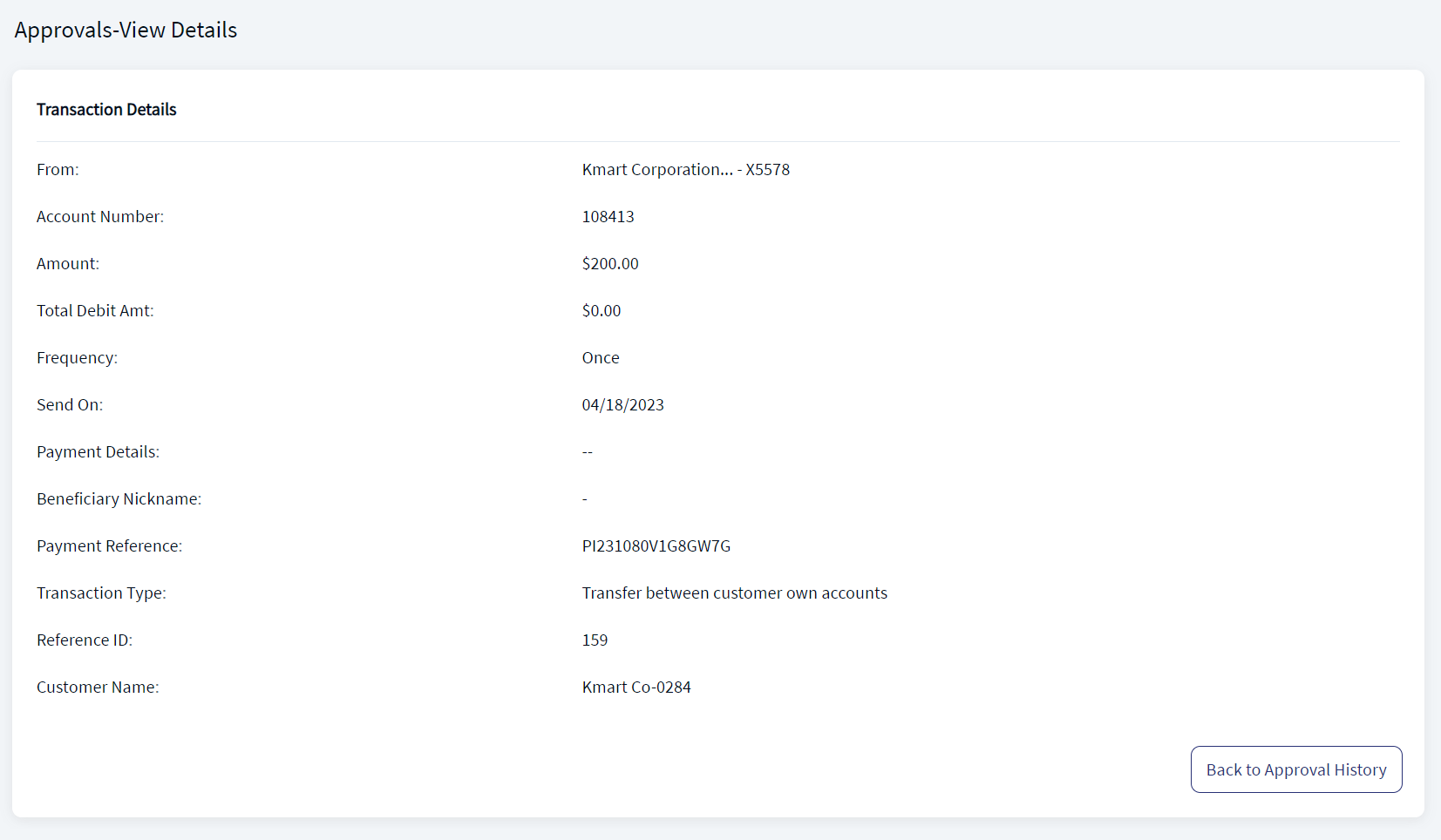 Approval History View Details Approval History View Details