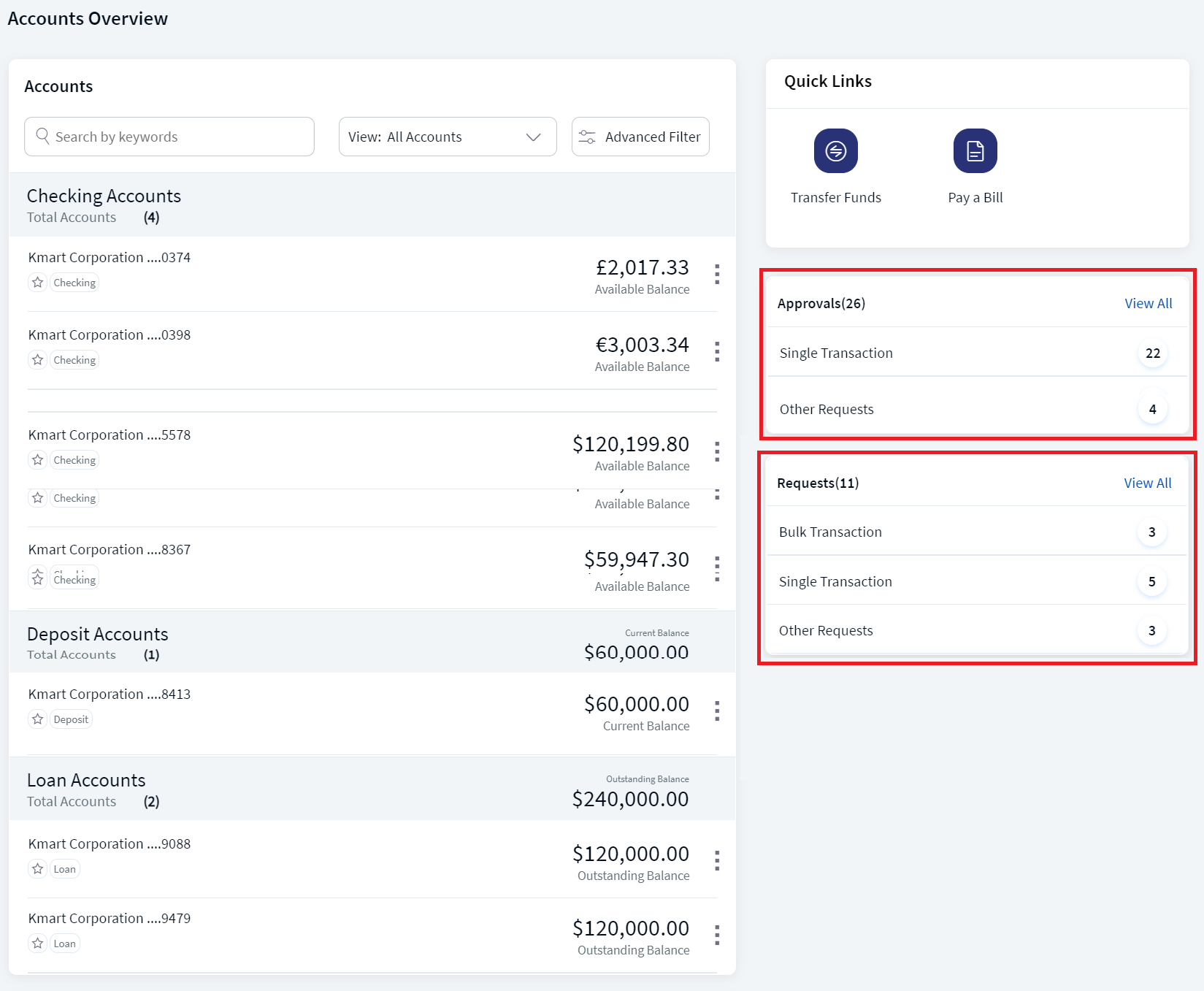 Approvals and Request Widget Approvals and Request Widget