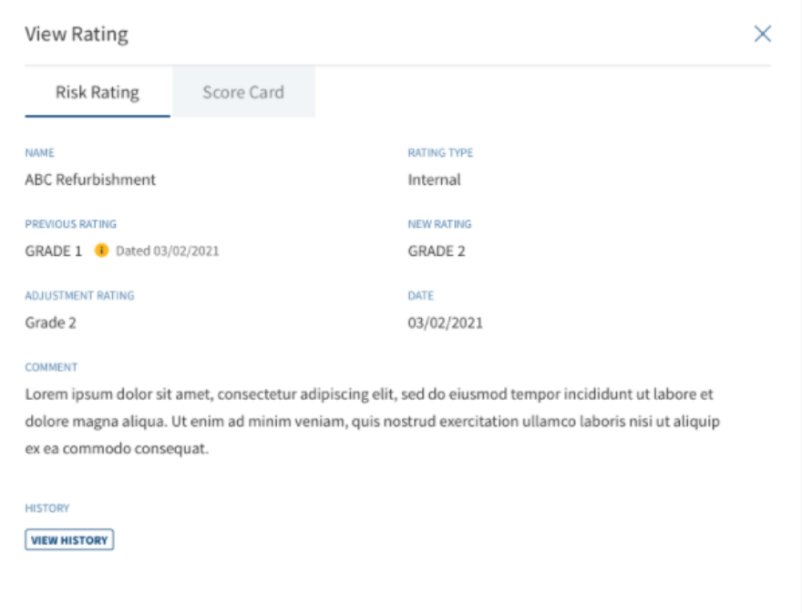 View Risk Ratings