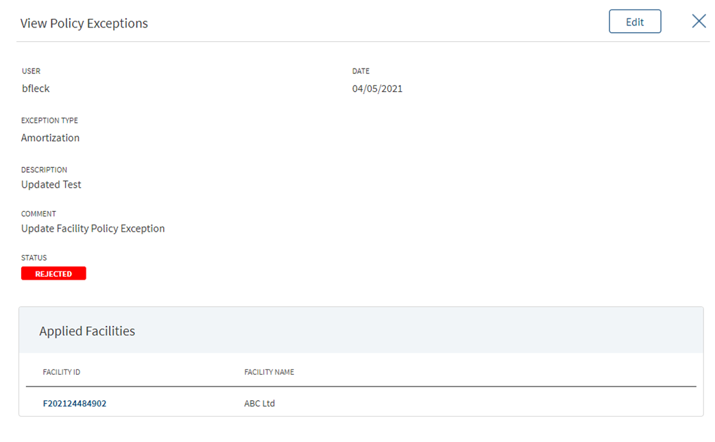 View Policy Exceptions