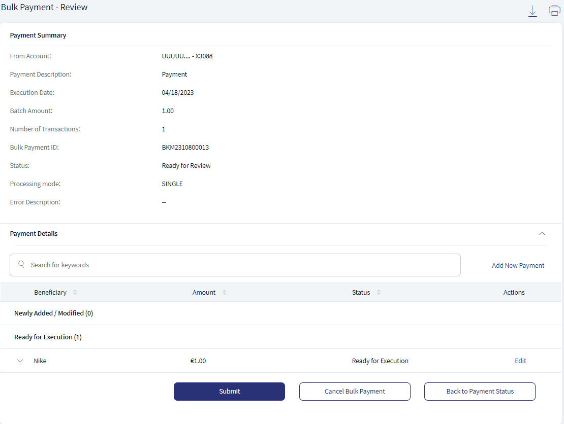 Bulk Payments - Review