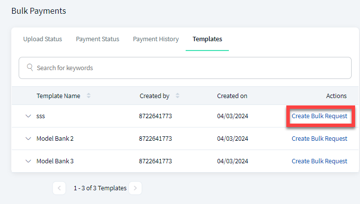 Bulk Payments - Create Bulk Payment