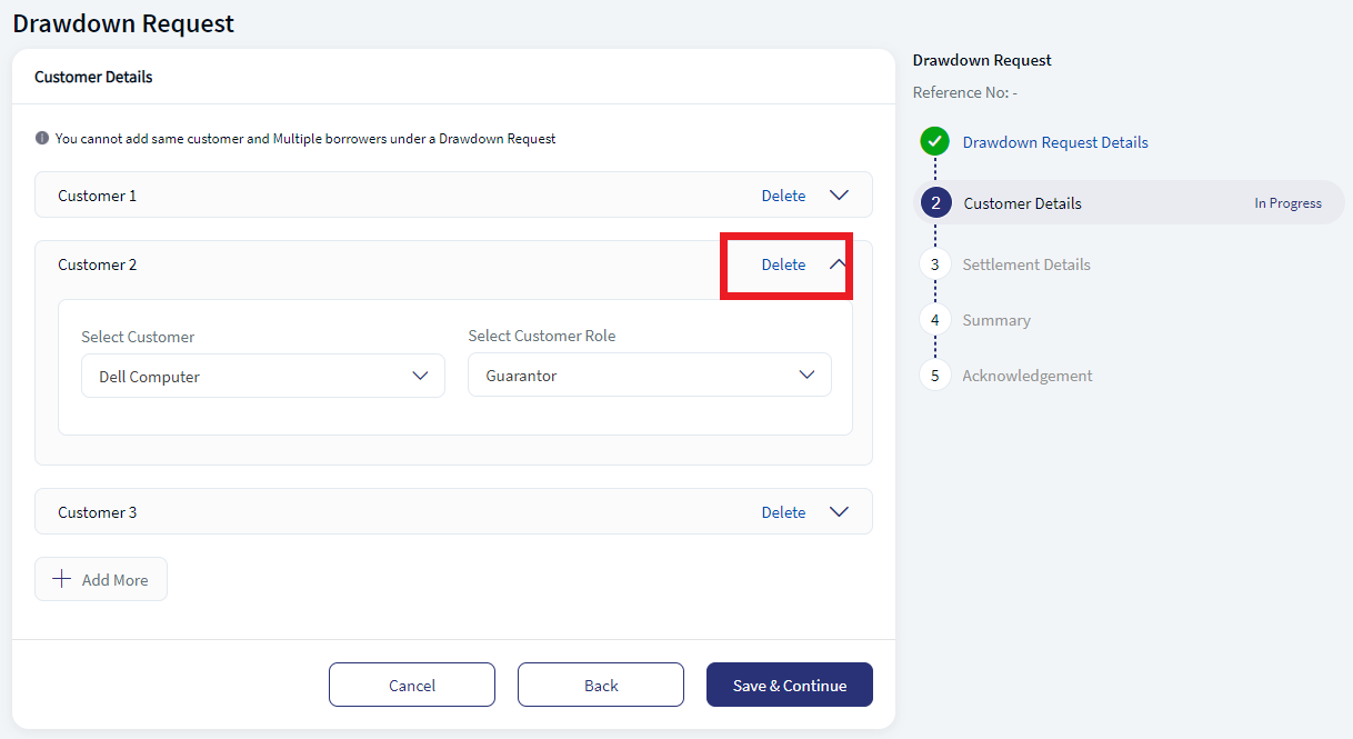 Delete Customer Details