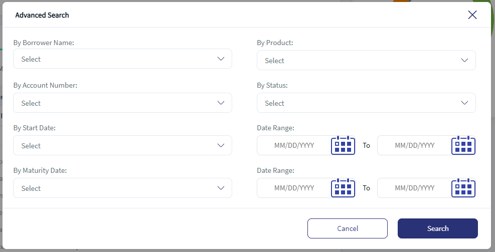 My Loans - Advaced Search