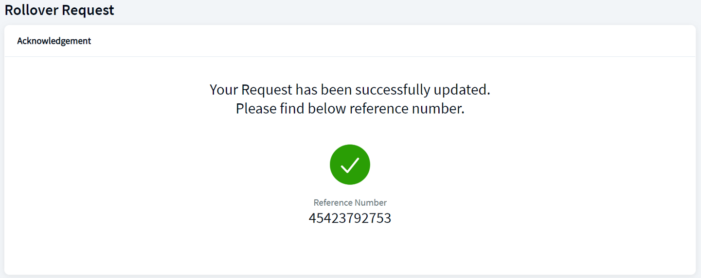 Create Roll Over Request