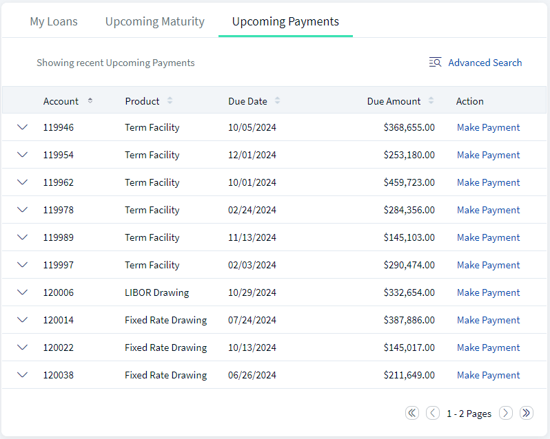 Upcoming Payments