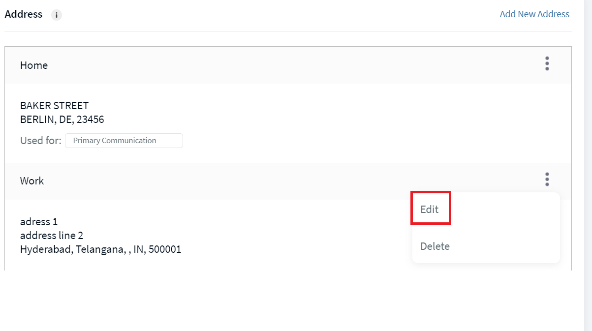 Edit Address