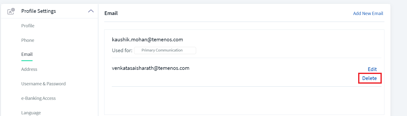 Delete Email details