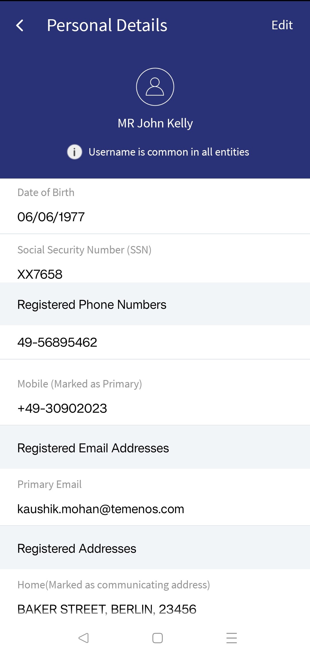 Personal Details