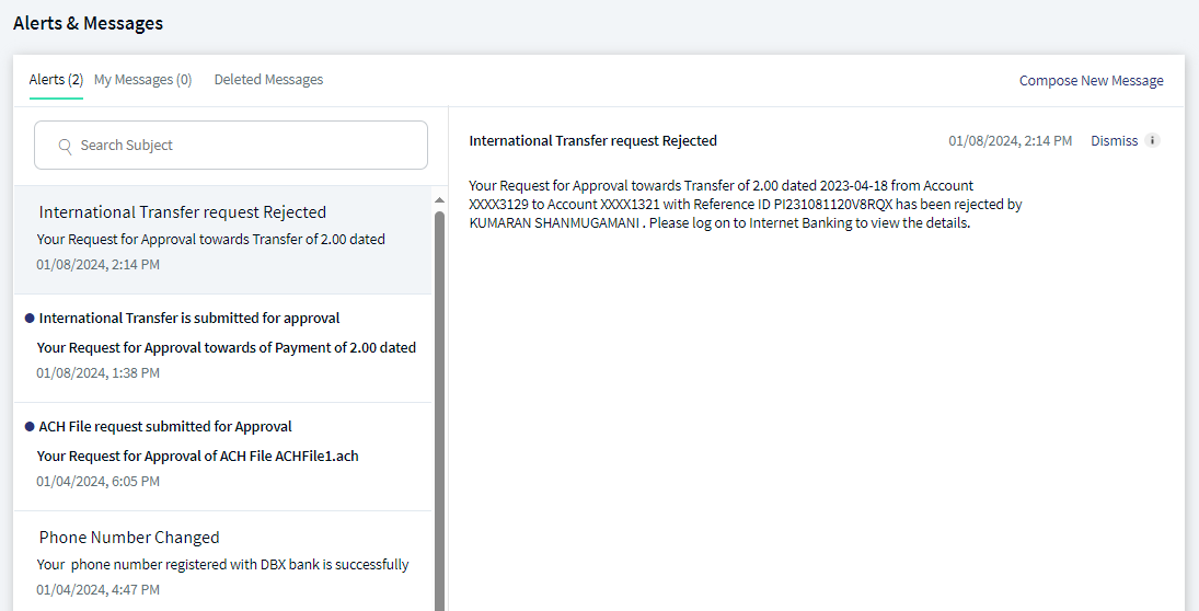 Secure Message - Navigation