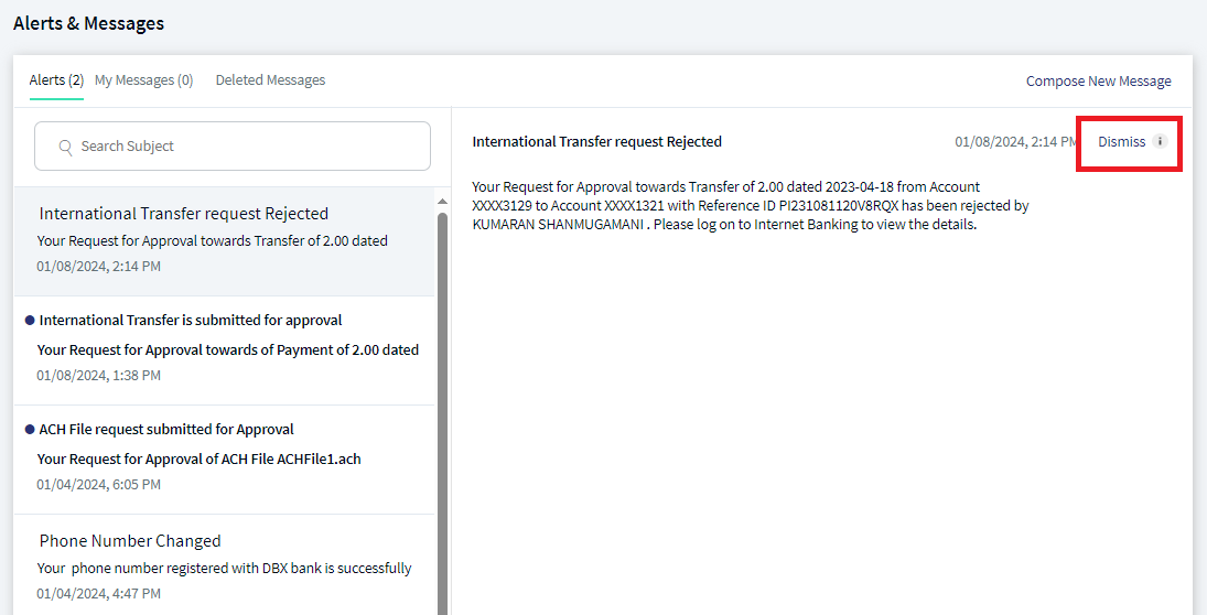 Secure Message - Navigation