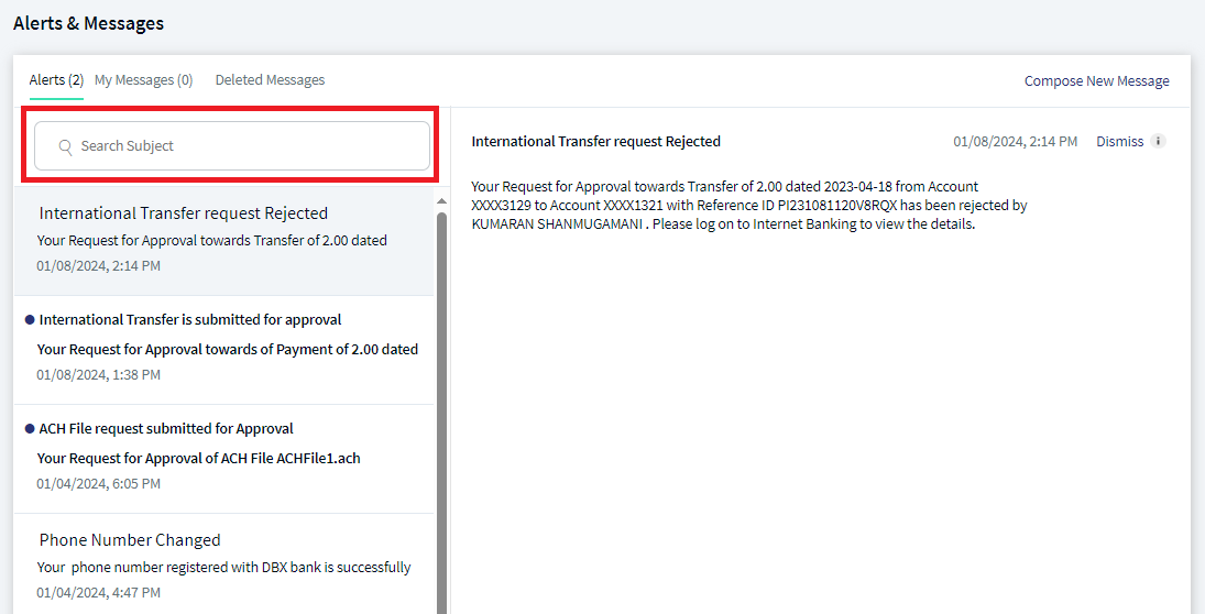 Secure Message - Navigation
