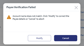 Payee Verification - Existing Beneficiary