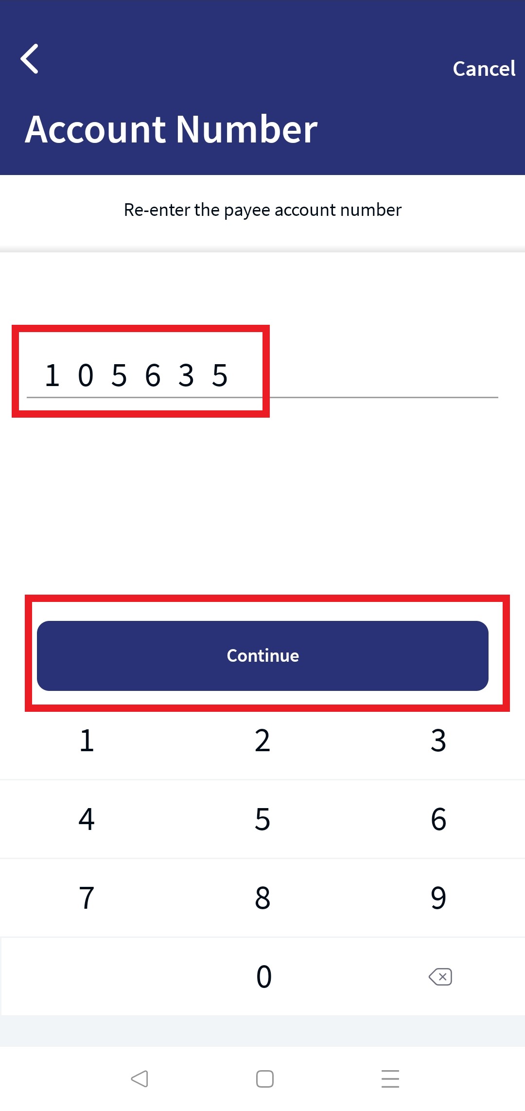 Same Bank Existing Payee Transfer
