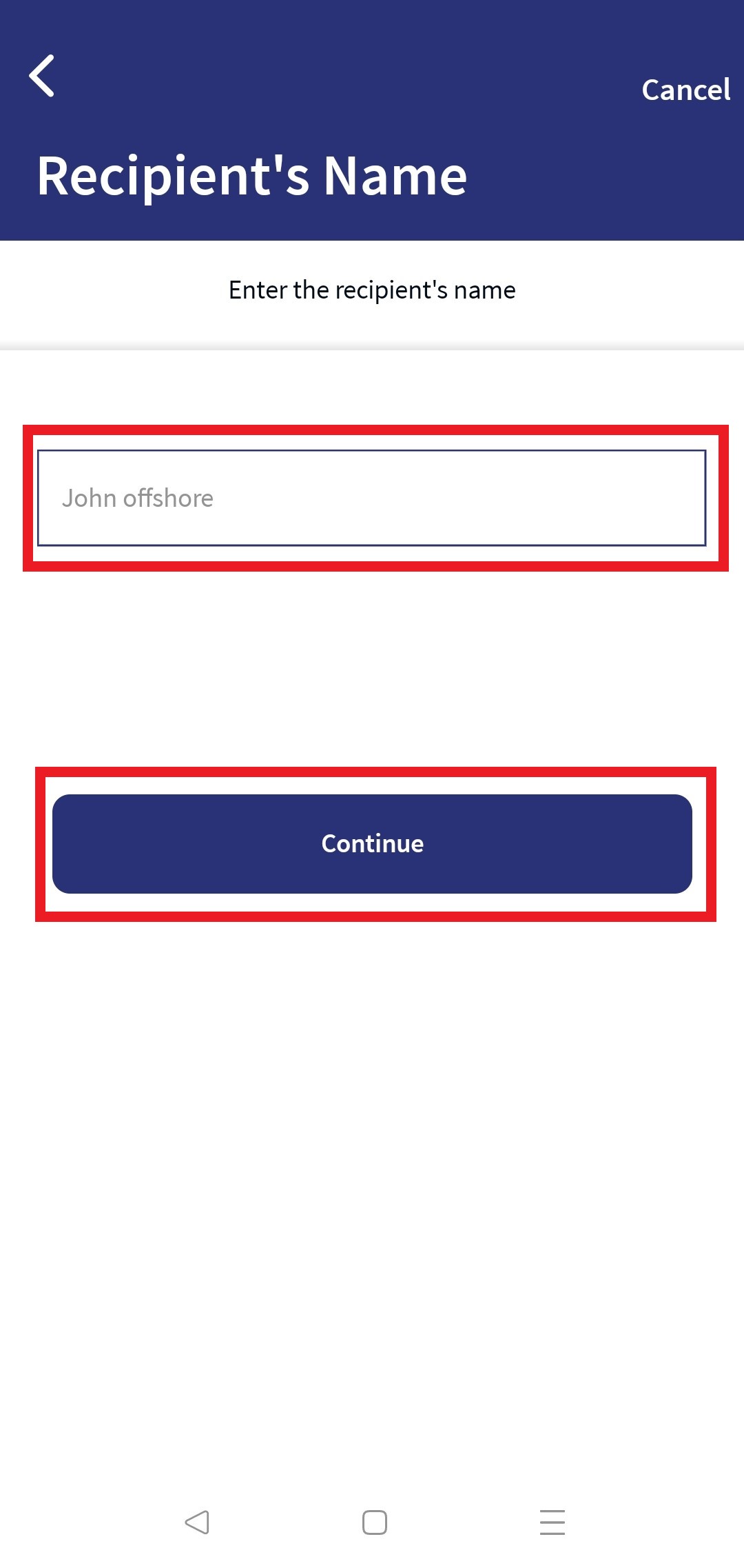 Domestic Transfer - Existing Payee - MB