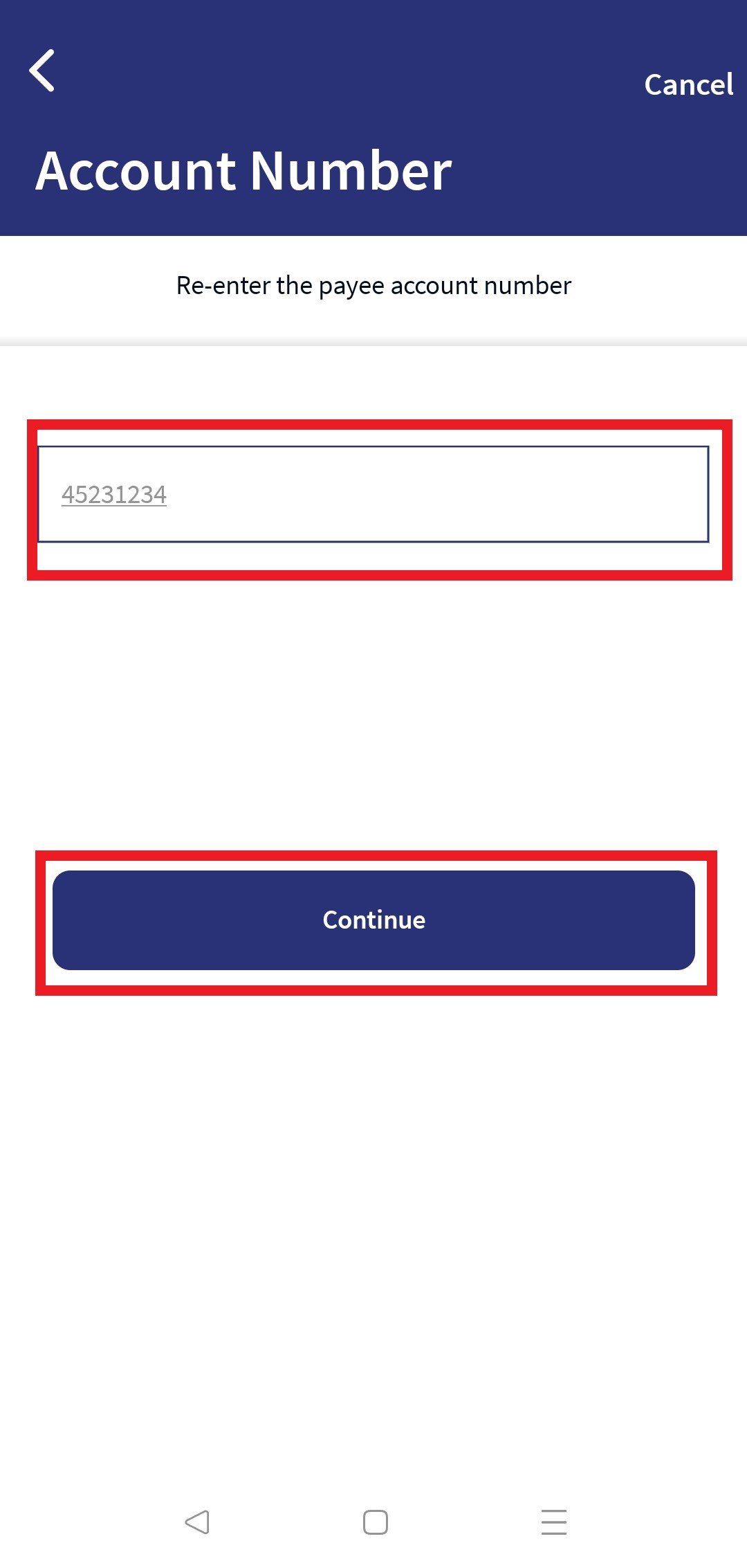 Domestic Transfer - Existing Payee - MB