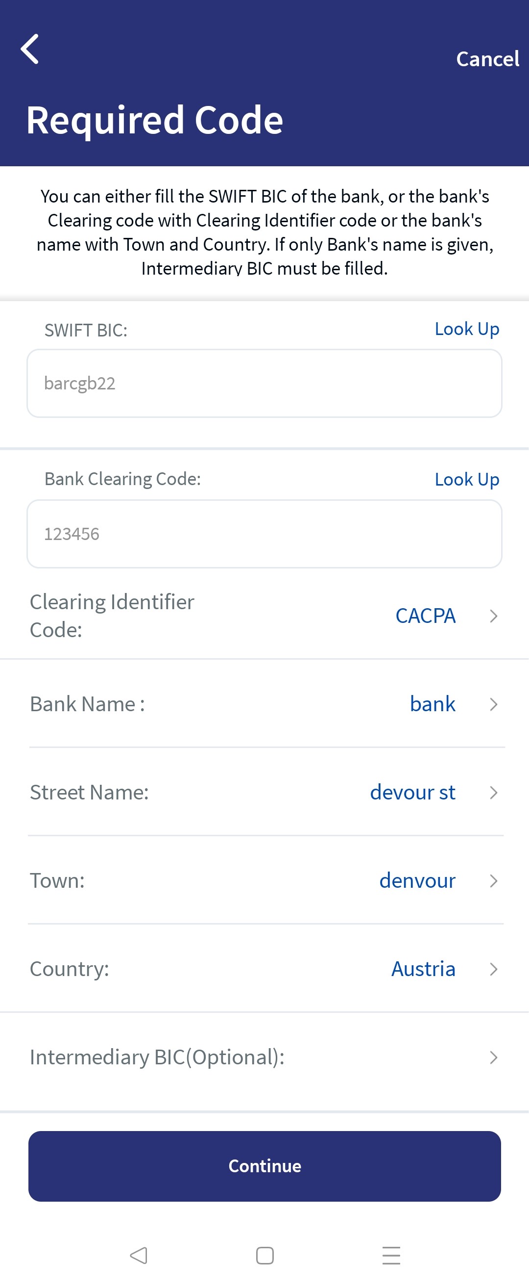 Domestic Transfer - Existing Payee - MB