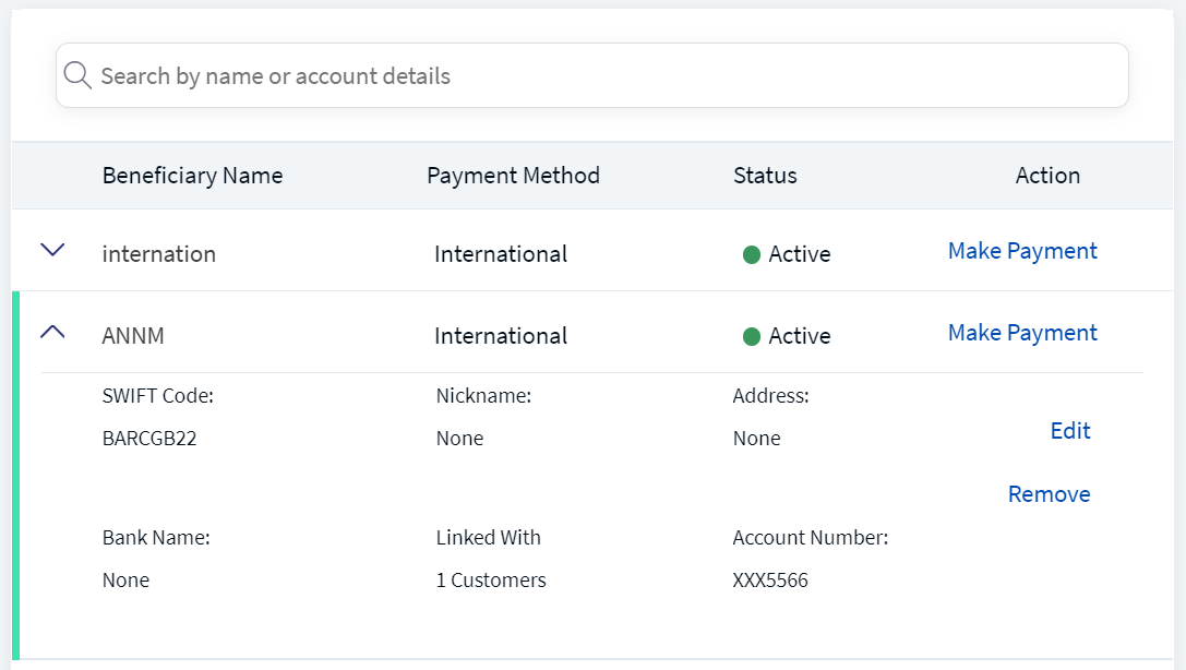 Payee Verification - Existing Beneficiary