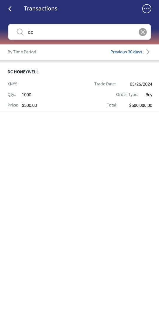 Filter Transaction