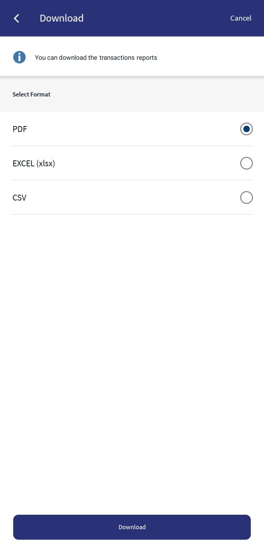 Transaction Download Options