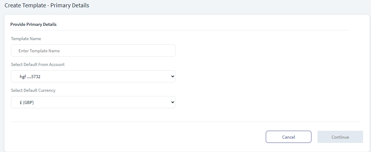 Wire Transfer - Create New Template Wire Transfer - Create New Template