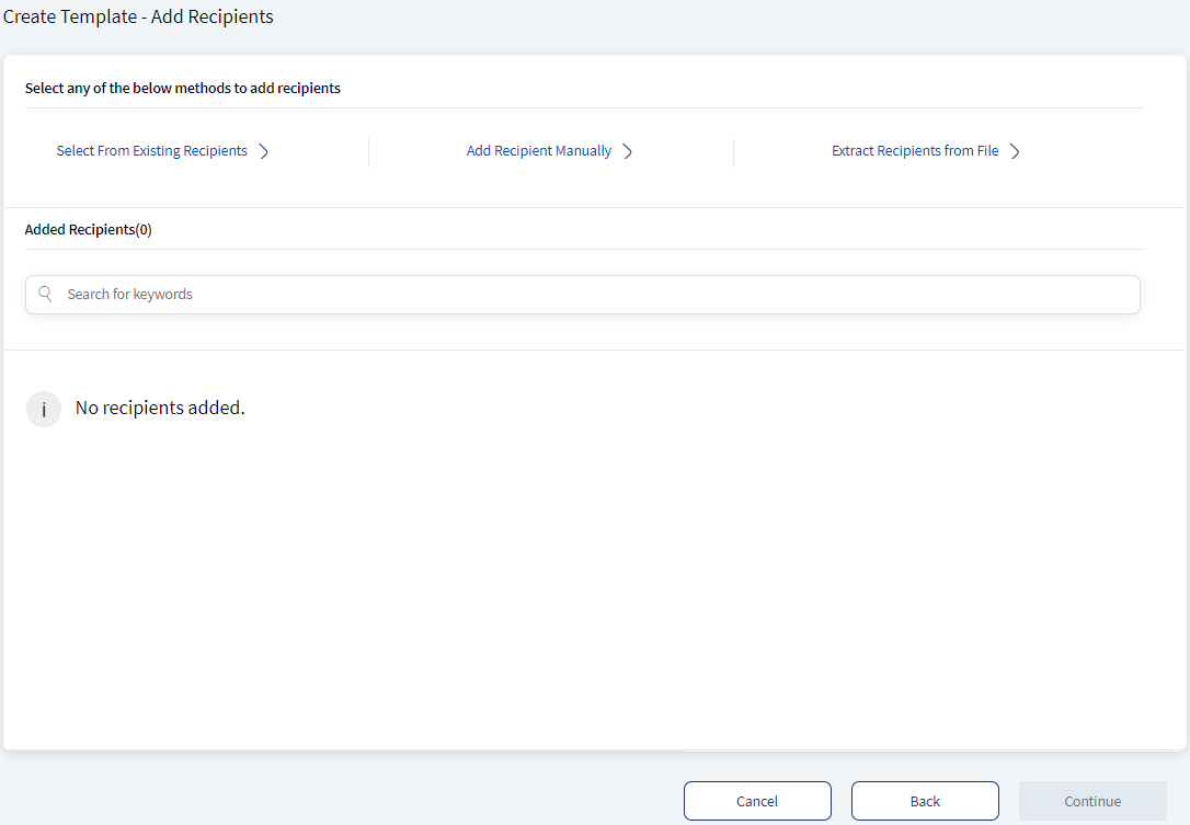 Wire Transfer - Create Template (Add Recipients)