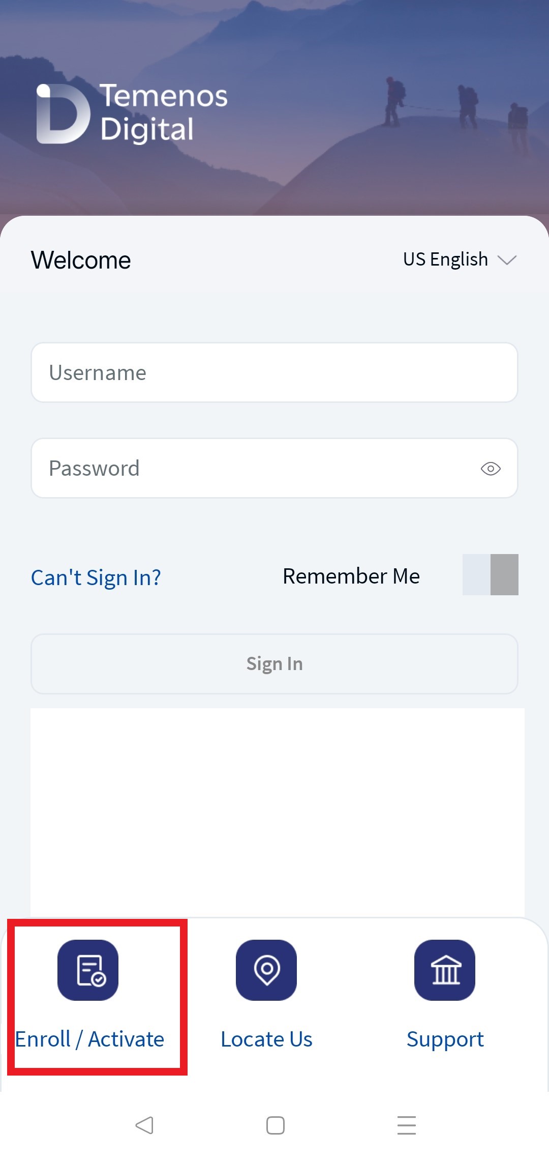 Login Screen