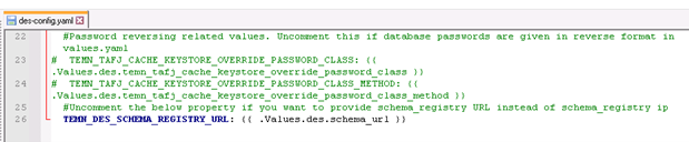 Configuring des-config.yaml