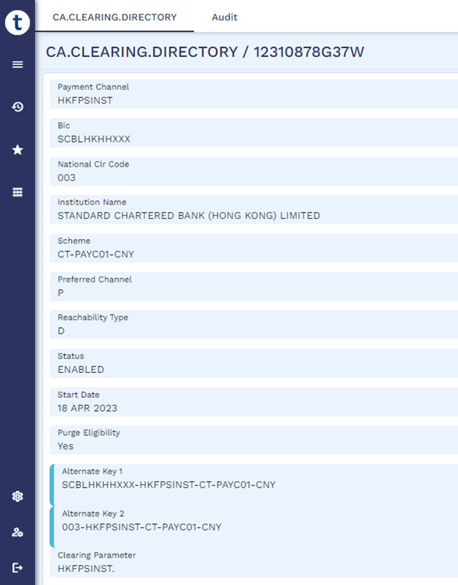 Configuration for the Clearing Directory