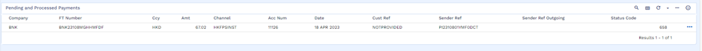 Payment moved to status 658 in Pending and Processed Payments