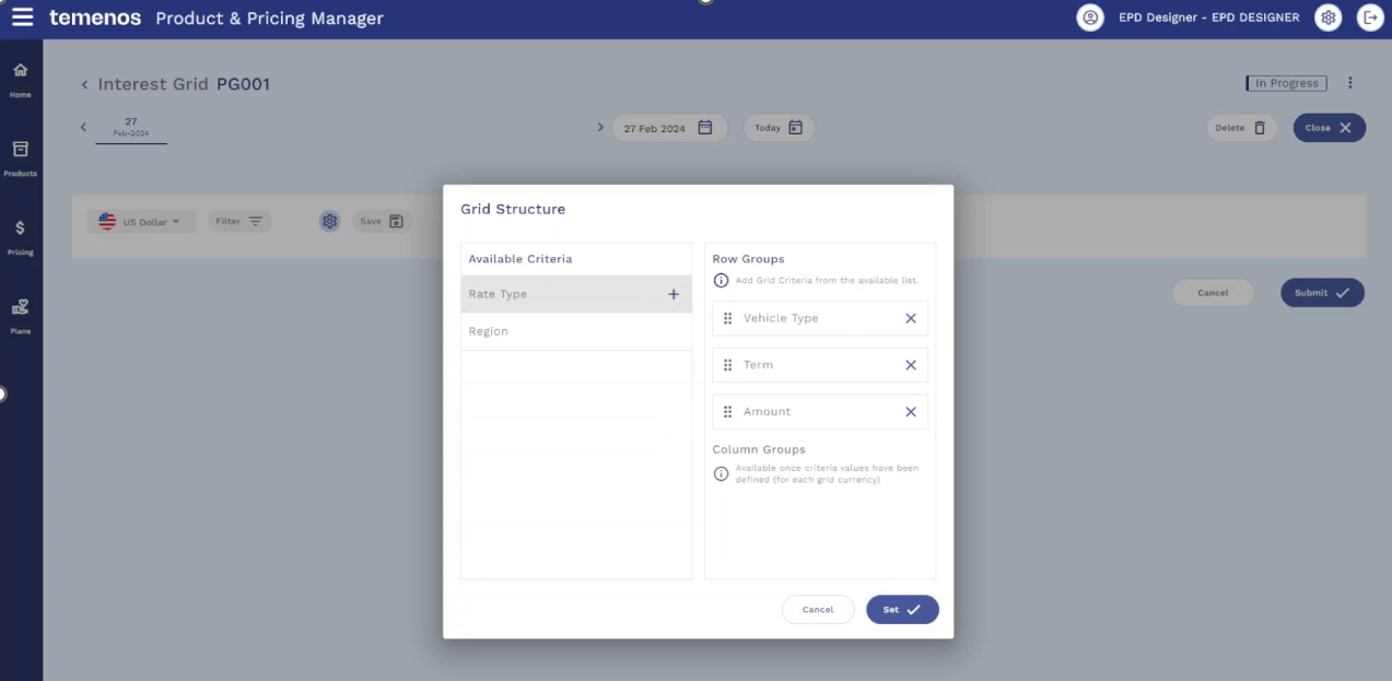 Designing the Pricing Grid Structure